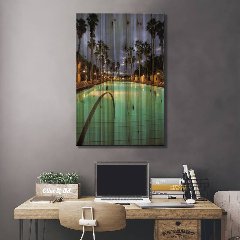 Delano Beach Club Pool, South Beach, Miami Beach, Florida, USA Print On Wood by Robin Hill - Multi-Color