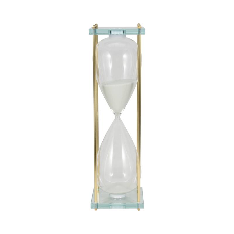 Sagebrook Home Glass Reynolds Hourglass, Elegant Decorative Objects