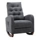 preview thumbnail 17 of 39, Baby Room High Back Rocking Chair Nursery Chair , Comfortable Rocker Fabric Padded Seat ,Modern High Back Armchair