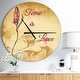 preview thumbnail 7 of 8, Designart 'Time is Love Vintage Flower' Oversized Quote Wall CLock