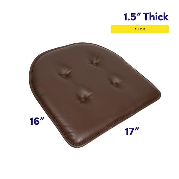 dimension image slide 0 of 3, U-Shaped Faux Leather Memory Foam Chair Pads