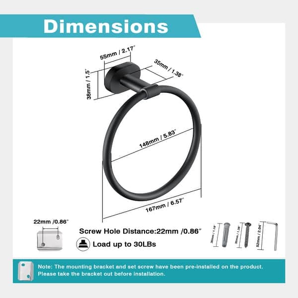 6.5" Round Wall-Mounted Towel Ring