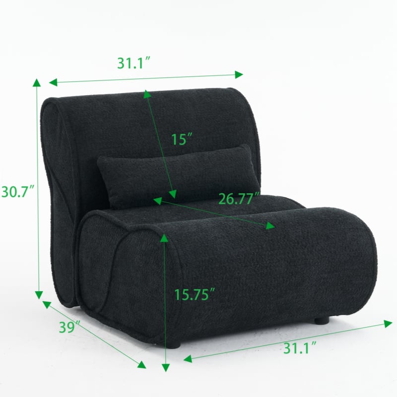 Soft Pellet Velvet Recliner - Comfortable Lounge Chair with Waist Pack Padding, Modern Design