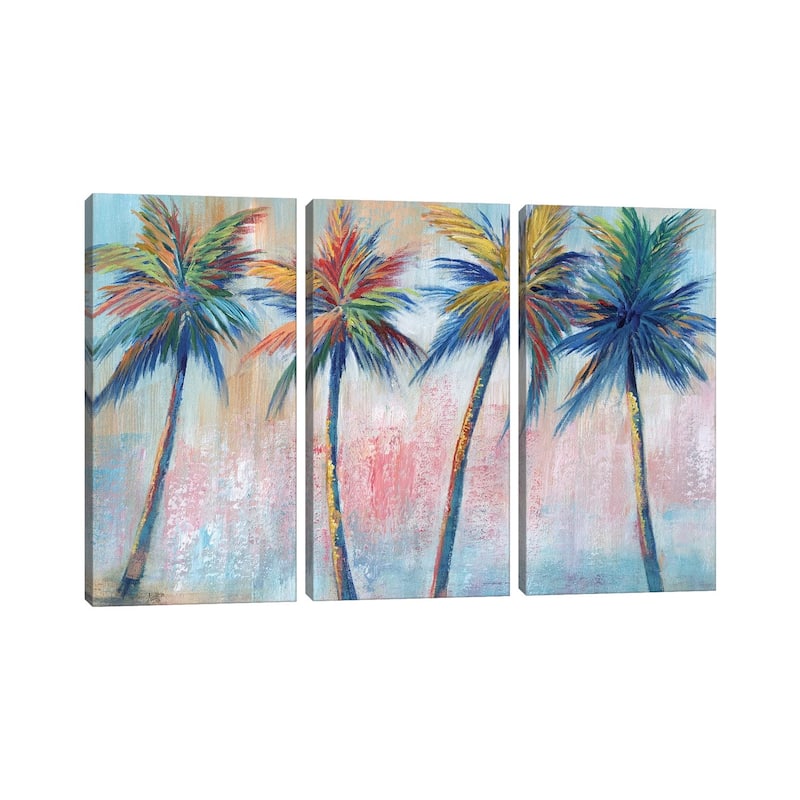 iCanvas "Color Pop Palms" by Nan 3-Piece Canvas Wall Art Set