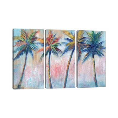 iCanvas "Color Pop Palms" by Nan 3-Piece Canvas Wall Art Set
