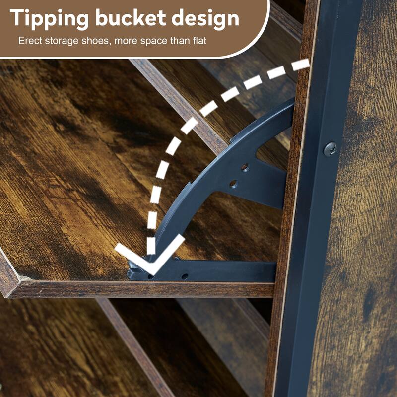 Hidden Shoe Storage Cabinet with 3 Flip Drawers,1 Drawer for Entryway