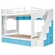 preview thumbnail 9 of 7, Full over Full Bunk Bed with Trundle and Stairs, Ladders with Storage Cabinet