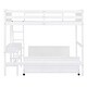 preview thumbnail 8 of 22, Twin Loft Bed, Full Platform Bed with Wheels, Twin Over Full Bunk Bed with Writing Desk, Ladder, Guardrail and 2 Drawers