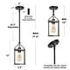 preview thumbnail 5 of 9, Rustic Farmhouse Coastal Mini Pendant Black and Wood Accent Lantern Lights for Kitchen Island - L5.5"xW 5.5"x H 12"
