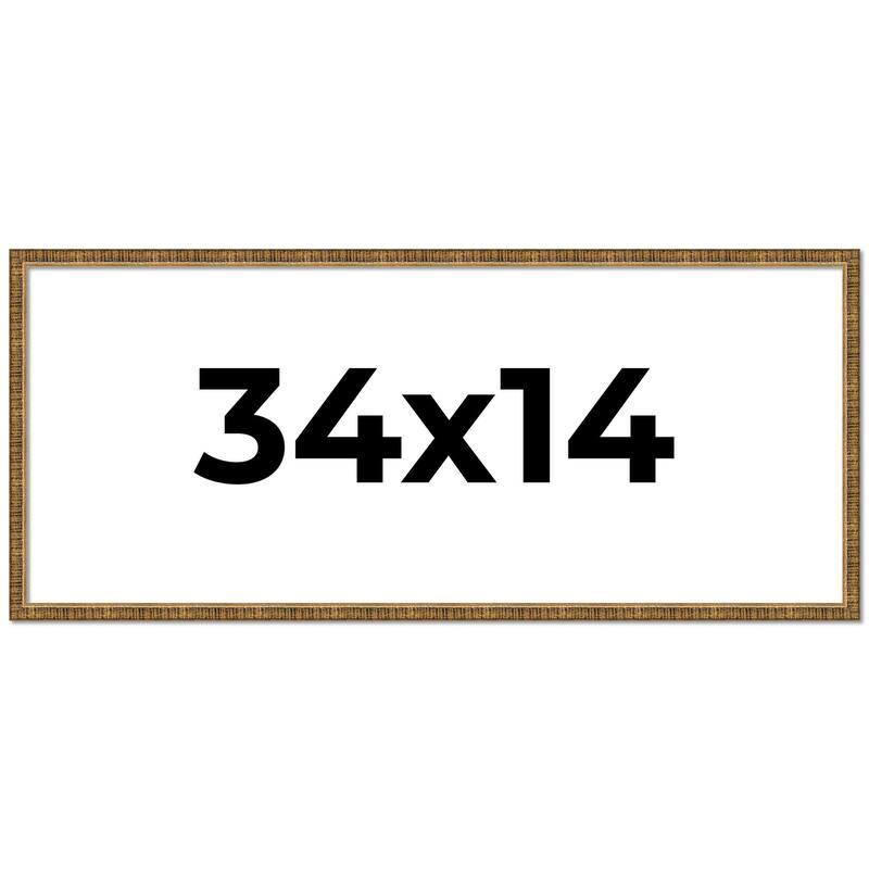 34x14 Frame Gold Kingsley Distressed Solid Wood Picture Frame Width