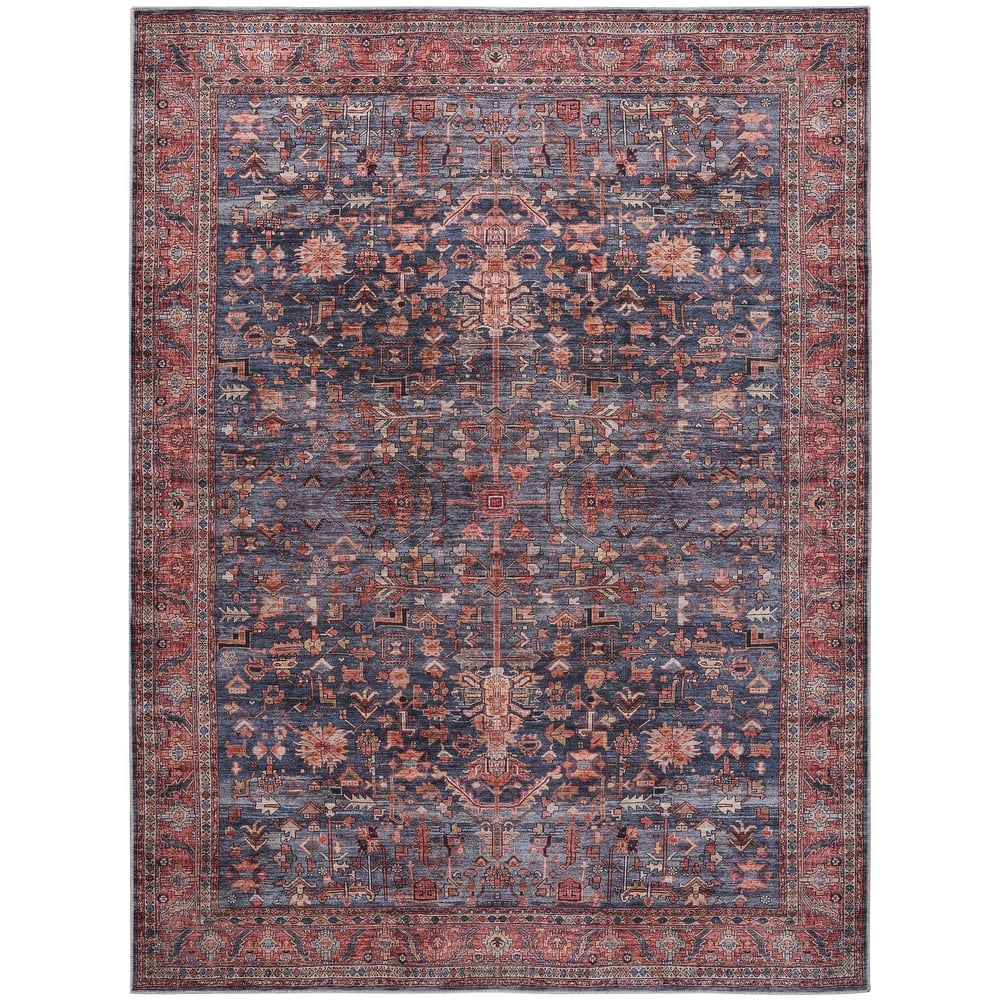 Brilliance Machine Washable Persian Floral Area Rug