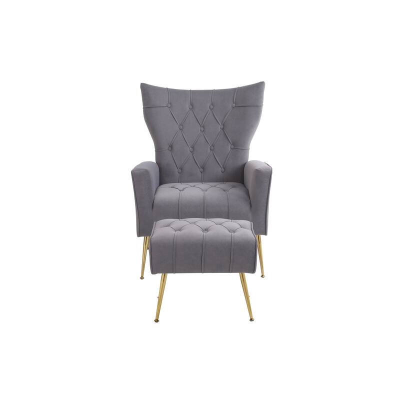 31.5" Velvet Button Tufted Arm Chair