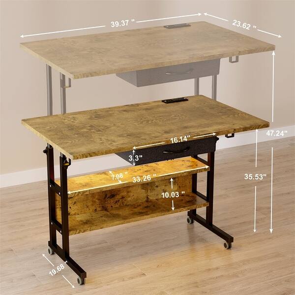 dimension image slide 0 of 2, Standing Desk with Charging Station