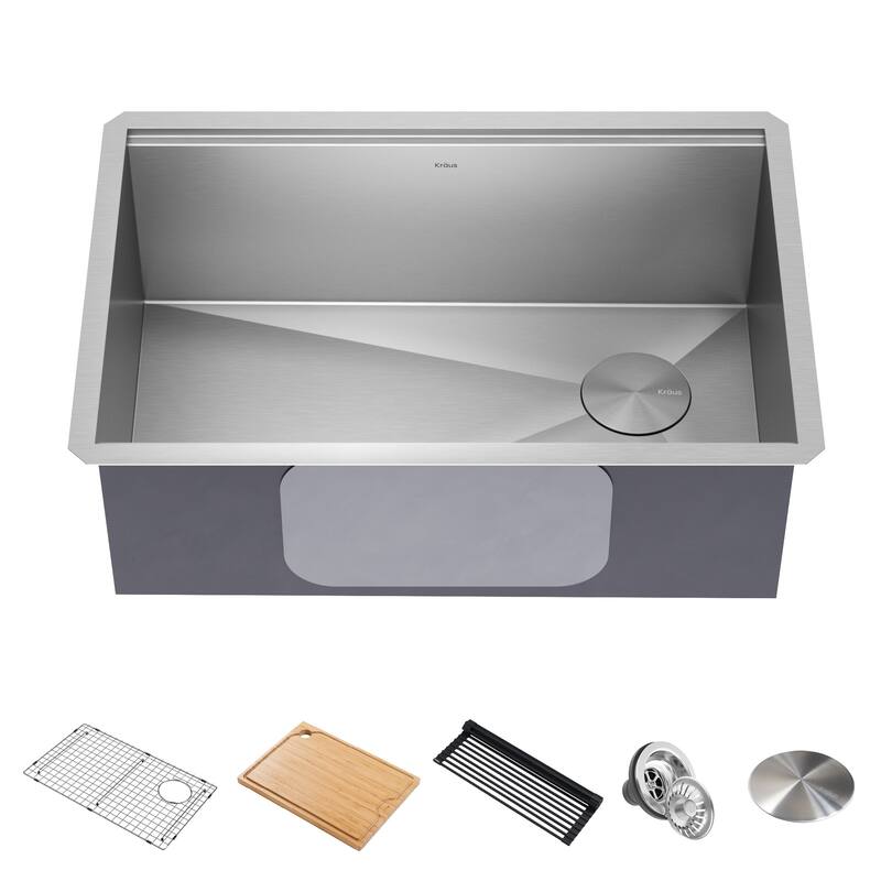 KRAUS Kore Workstation Undermount Stainless Steel Kitchen Sink
