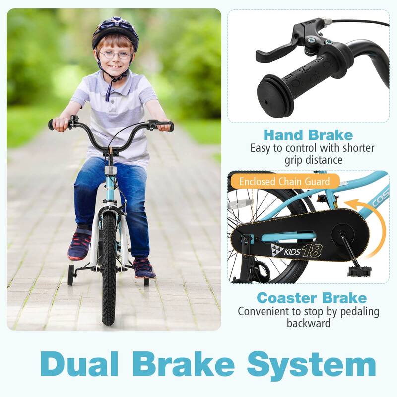 Costway 12"/14"/16"/18" Kids Bike for 3-4 Years Old Boys & Girls with