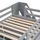 preview thumbnail 20 of 18, Gray Twin Size Solid Wood Modern Loft Bed with Storage Stairs and Wardrobes