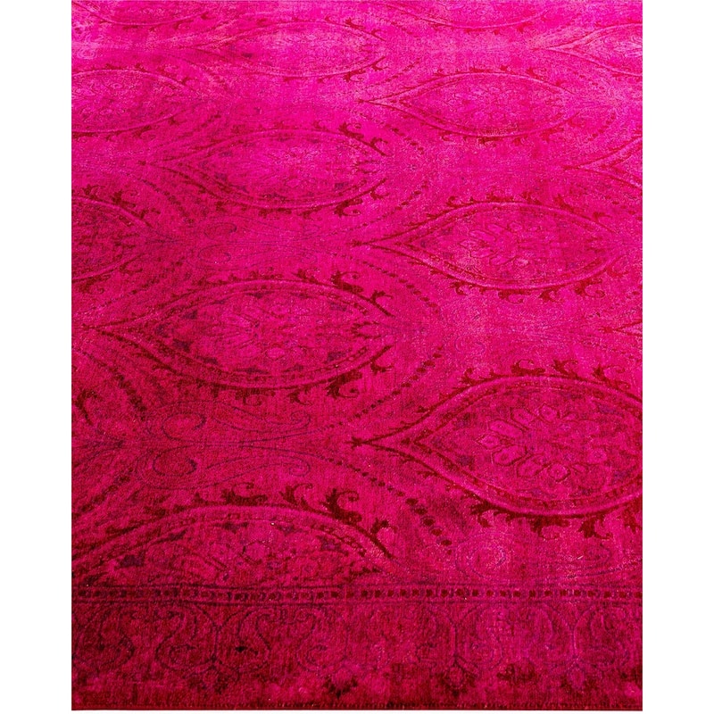 Fine Vibrance One-of-a-Kind Hand-Knotted Area Rug - Pink, 6' 3" x 8' 8" - 6' 3" x 8' 8"