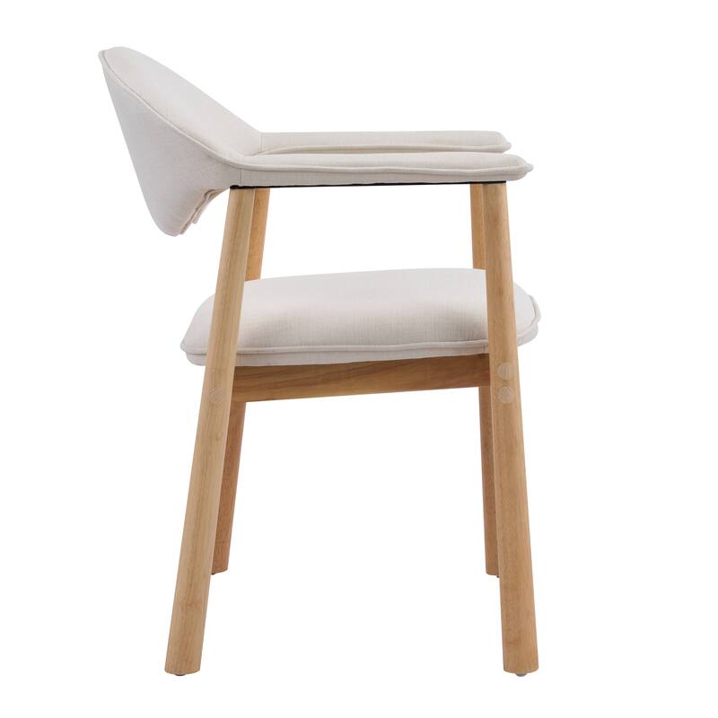 Christopher Knight Home - Modern Upholstered Rubber Wood Dining Chairs with Ergonomic Curved Back