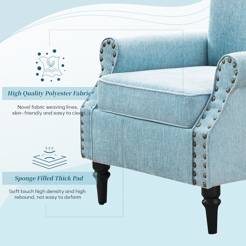 Classic Upholstered Accent Chair Set of 2
