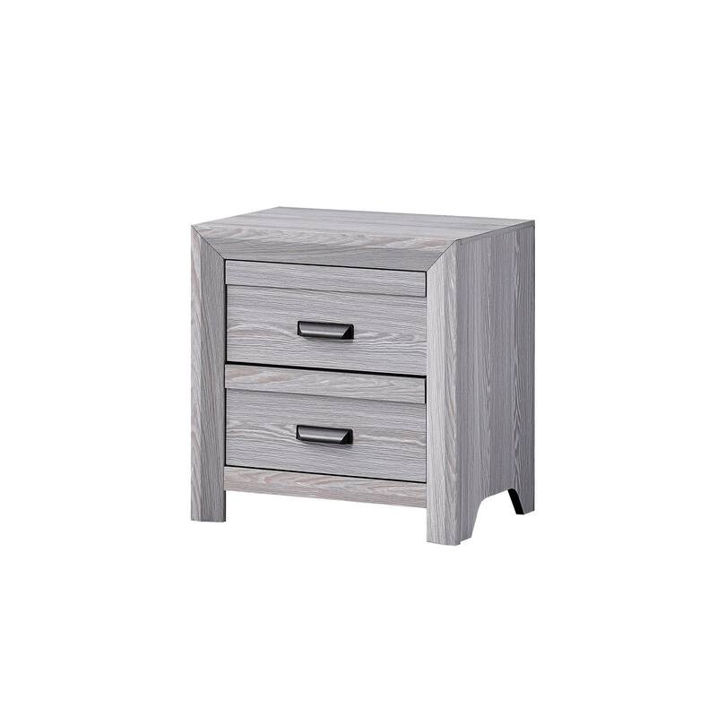 1pc Contemporary Nightstand End Table with Two Storage Drawers
