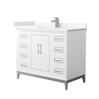 Wyndham Collection WCH515142S-QTZ-UNSMXX Marlena 42" Free Standing