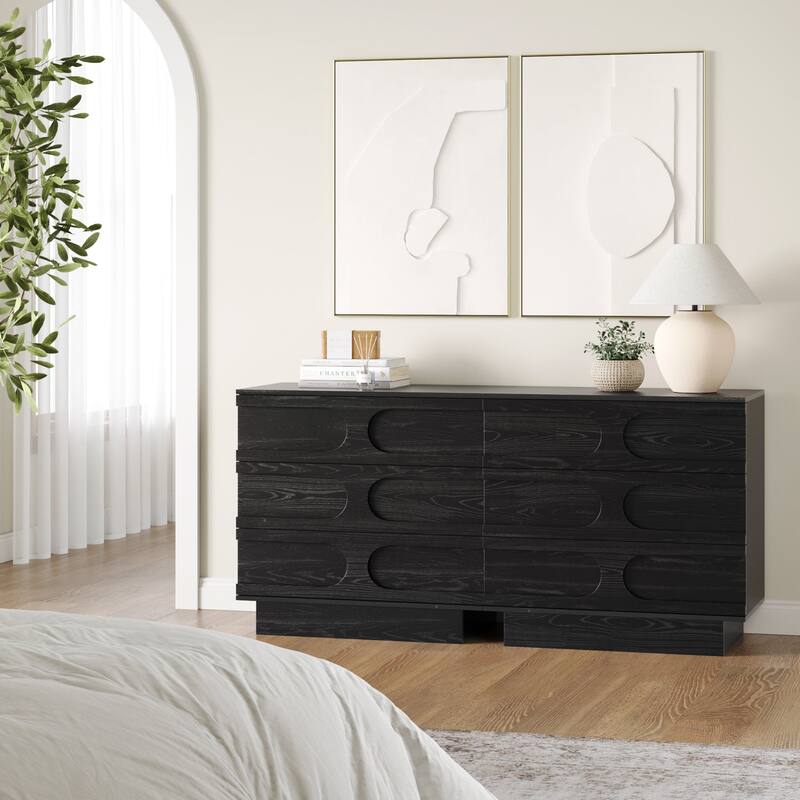 Iris 3 Drawer Dresser, Mid-Century Modern Solid Wood Dresser for Bedroom