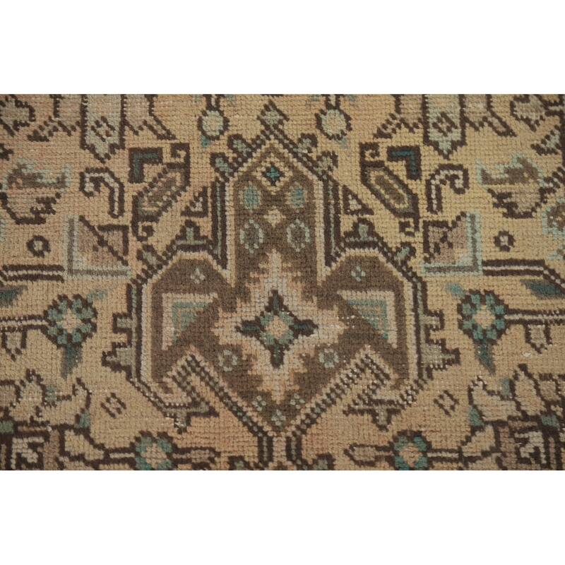 Hand Knotted Oriental 100% Wool Carpet Traditional Medallion Peach Tabriz Area Rug - 9' 10'' X 6' 4''