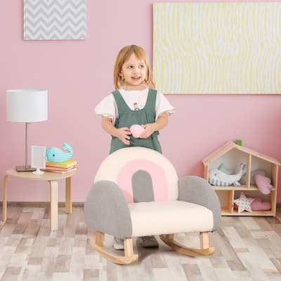 Qaba Rocking Toddler Sofa Chair for Nursery or Playroom, Green