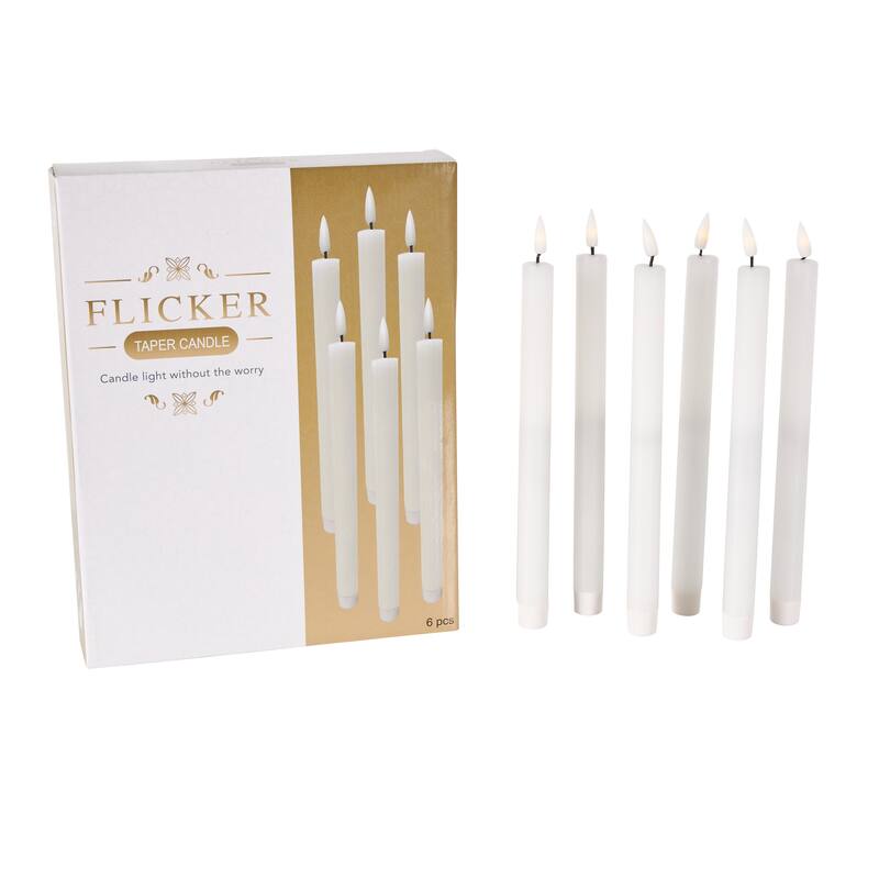 Wax Flameless Candle with Remote Control - Set of 6 Red, Black, White, Yellow, Blue or Pink - Roche River Decor