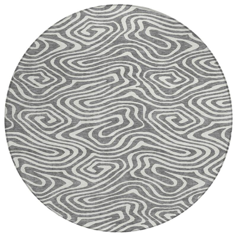 HomeRoots Abstract Transitional Rectangle Outdoor Rug