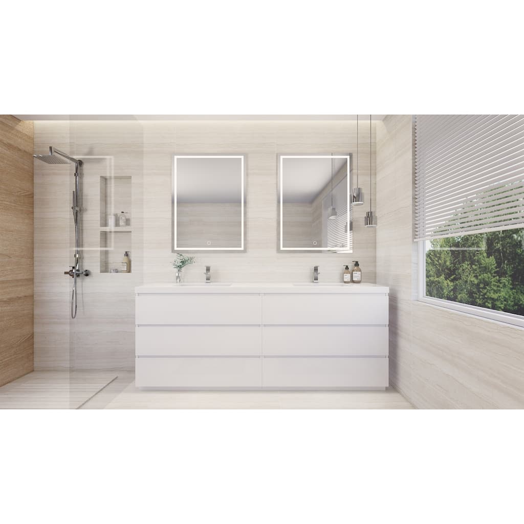 Aron 84'' Freestanding Vanity with Double Reinforced Acrylic Sink