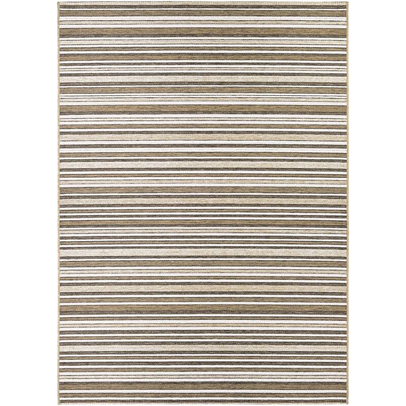 Dream Decor Rugs Vector Mendocino Indoor Outdoor Area Rug - 7'10" x 10'9" - Light Brown/Ivory