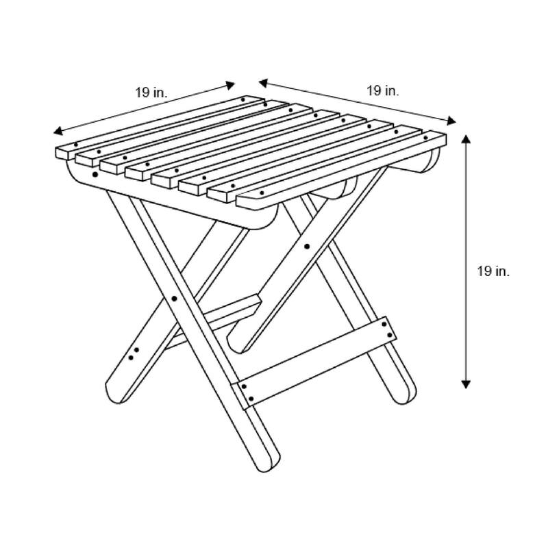 Laguna Assembled Square Folding Table - 19 W x 19 L x 19 H