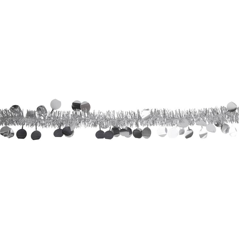 50' x 1.5" Tinsel Christmas Garland with Polka Dots - Unlit