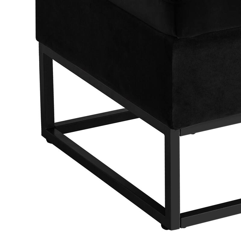 Modern Velvet Upholstered Storage Bench with Flip-Up Seat Top