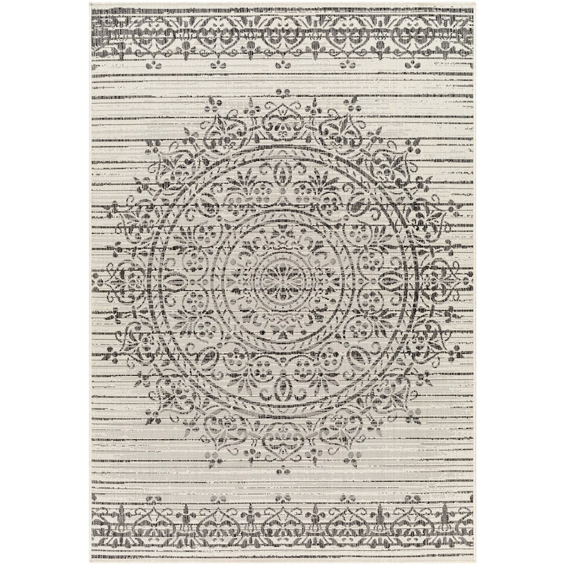 Livabliss Ravello Transitional Medallion Indoor/ Outdoor Area Rug