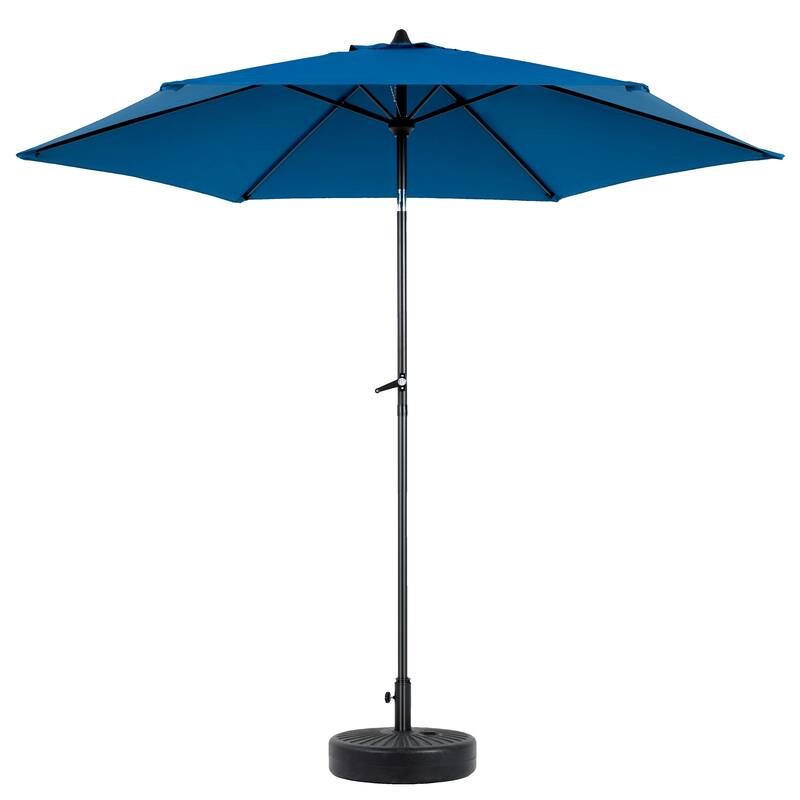 8.66 ft. Steel Market Outdoor Patio Umbrella with 6 Ribs, Push Button Tilt&Crank for Deck, Pool (No Base)