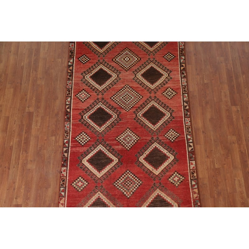 Hand Knotted Oriental 100% Wool Carpet Traditional Tribal Red Lori Runner Rug - 8' 10'' X 4' 5''