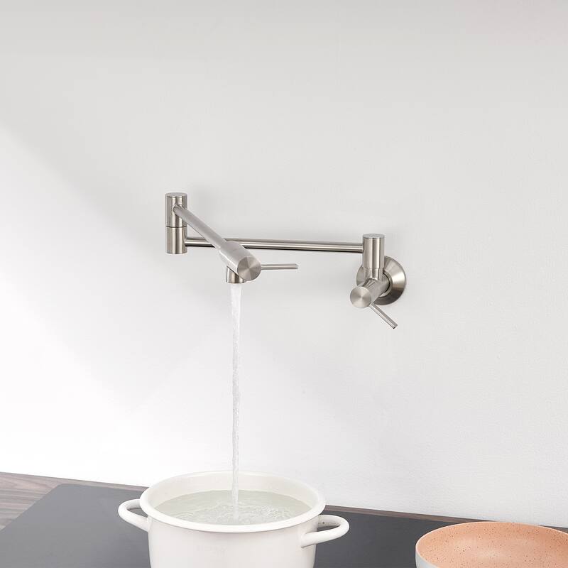 Luxier KTS27 Contemporary Wall-Mounted Pot Filler with 2 Handles