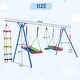preview thumbnail 4 of 5, 5 In 1 Outdoor Toddler Swing Set For Backyard, Playground Swing Sets With Steel Frame, Multifunction Playsets For Kids With Clim