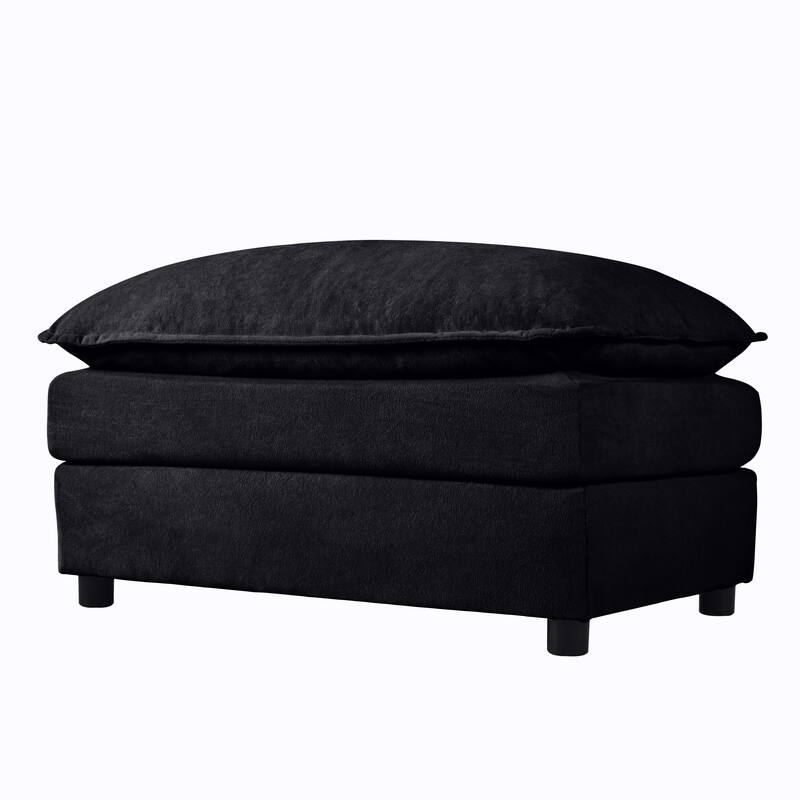 109.45" Chenille Upholstered U-Shaped Modular Sectional Sofa with Double-Layer Cushions, DIY Combination