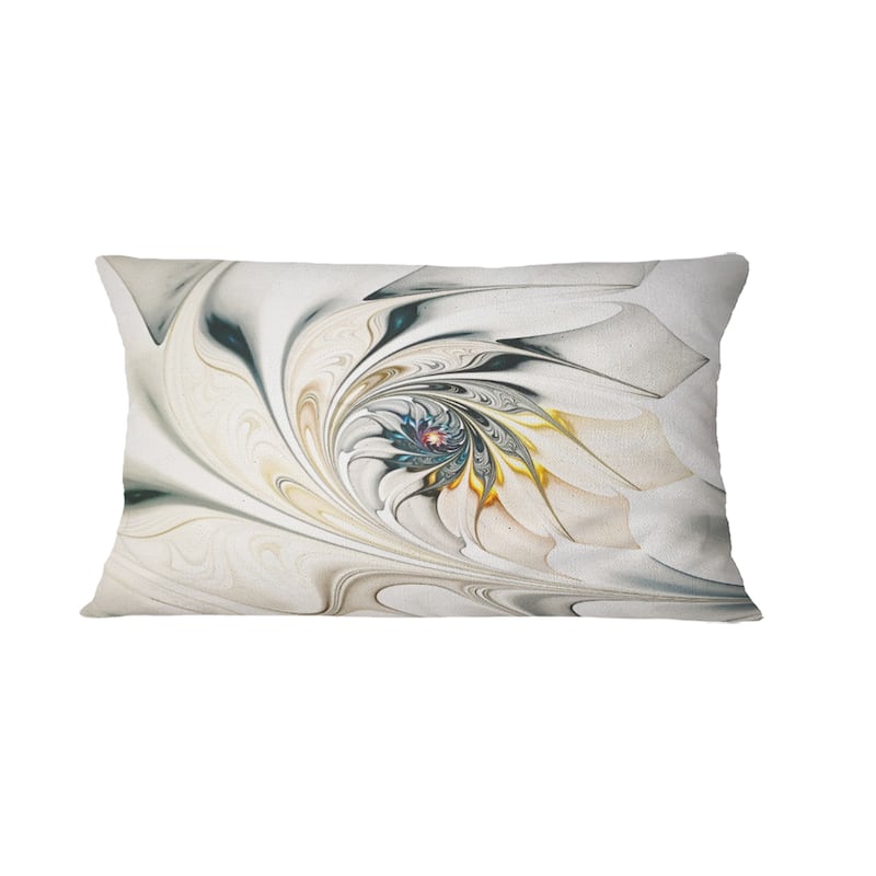 Designart Stained Glass Floral Modern Throw Pillow - 12 in. x 20 in.