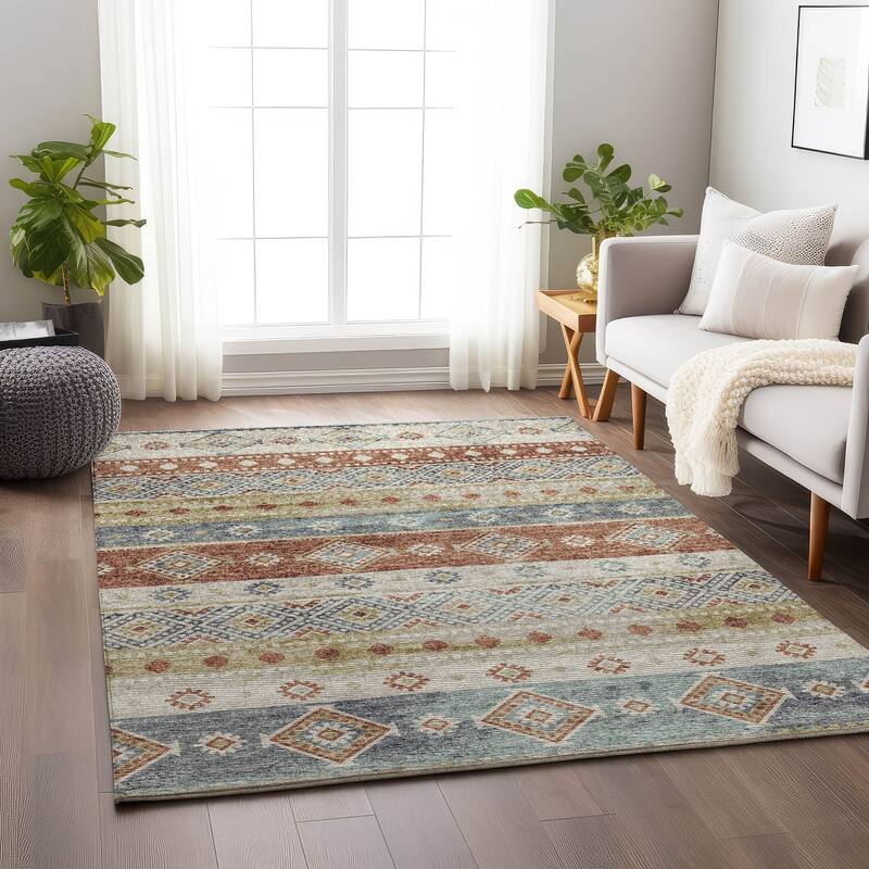 Premium Washable Super Soft Tribal Boho Mayfield Rug - Desert - 9' x 12' - Rectangle