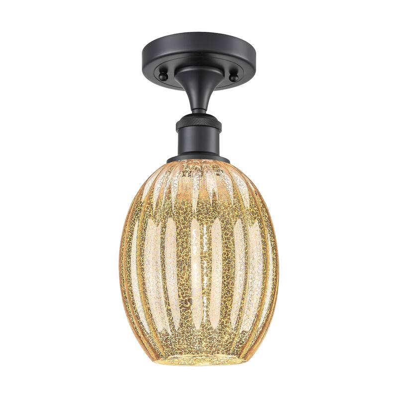 Innovations Lighting 516-1C-12-7 Preston Semi-Flush Preston 7" Wide - Matte Black / Mercury
