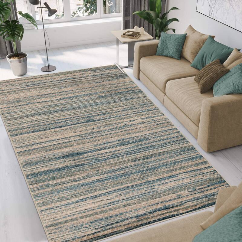 Superior Eclectic Abstract Lines Indoor Area Rug