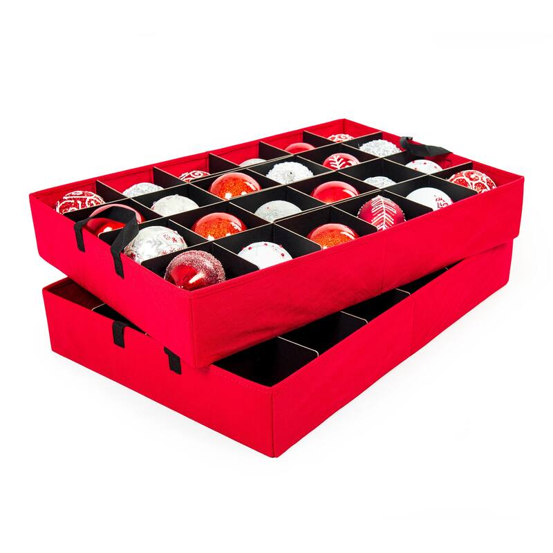 48 (4 in.) Christmas Ornament Storage Box with Dividers