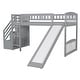 preview thumbnail 5 of 13, Modern Twin Size Loft Bed With Two Storage Drawers With Convertible Ladder and Slide For Bedroom,Dorm,Kids