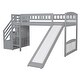 preview thumbnail 5 of 28, Multifunctional and Fun Design Loft Bed with Slide, Stairway and Guardrails,Twin Size