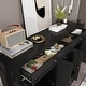 preview thumbnail 29 of 33, 59.1''Sideboard Buffet White Mid-Century Modern Contemporary Lacquered Credenza with Drawers and Doors