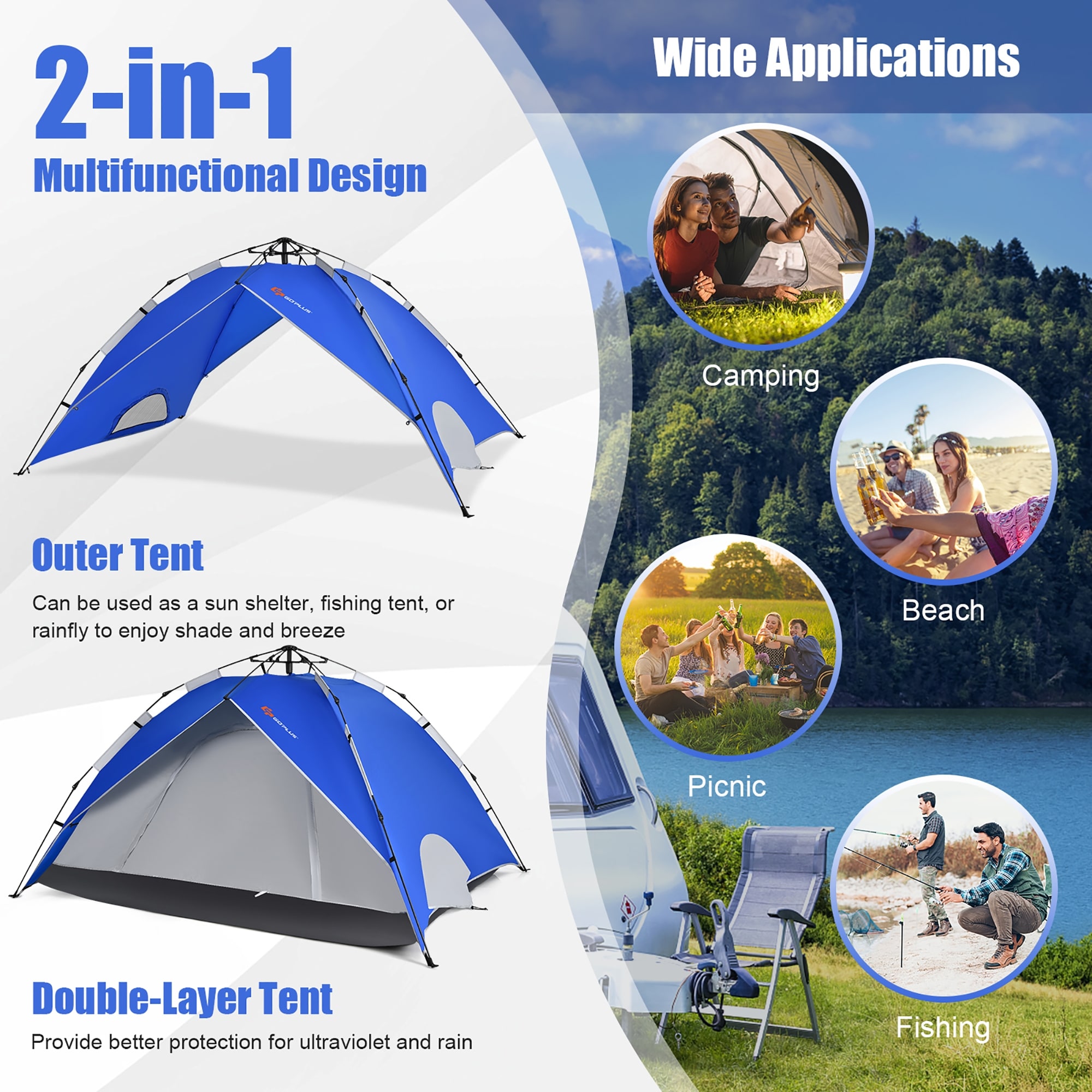 テント・タープ Snap-on BW240ZOT 2WAY ONE TOUCH TENT Instant-Pop-up-Camping-Tent-2-